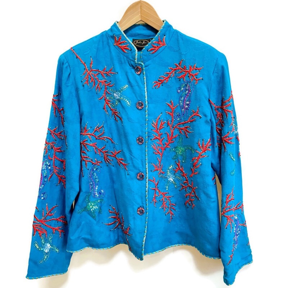 Vintage 90s‎ Art-to-Wear Embroidered Coastal Jacket, Julia Kim
